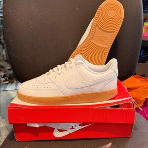 Nike Court Men's White and Brown Sneakers